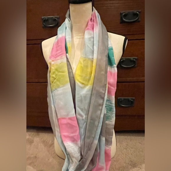 Pastel paint stroke Shawl size Sheer Scarf - Picture 3 of 4